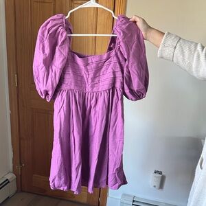 Abercrombie & Fitch Emerson Poplin Puff Sleeve Mini Dress